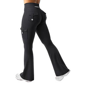 2025 Women Flare <b>Leggings</b> <b>with</b> <b>Pockets</b> <b>High</b> <b>Waist</b> Scrunch Butt Lifting Yoga Pants Four-Way Stretch Tummy Control Compression - Product Image 6