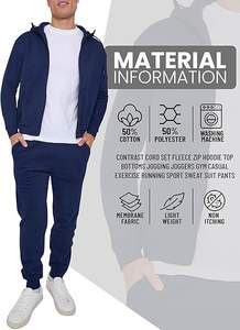 Conjunto de chándal estampado con capucha para hombre, sudadera de gran tamaño, traje de jogging de manga larga, deportes de invierno informales - Product Image 4