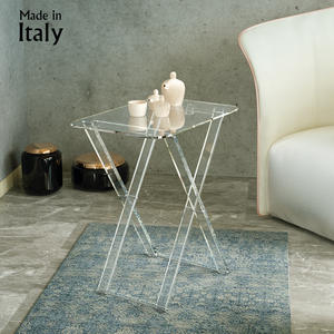 Mister X Design Table d'appoint moderne transparente en acrylique écologique réglable pliable pour appartement hôtel meubles de salon - Product Image 1