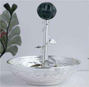 Brass Serving <b>Bowl</b> for Home Hotel & Restaurant Tabletop Dinnerware Silver Color Resin <b>Ball</b> Design Fruit & Chocolate Serving <b>Bowl</b> - Product Image 2