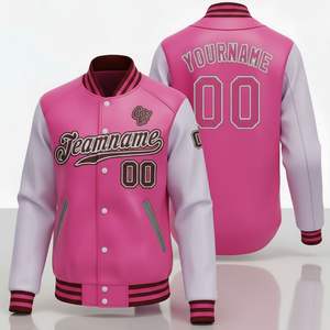 Logo personnalisé Collège Baseball Hommes Veste Brodé Varsity Manches Été Casual Letterman Veste Noir Couple Personnalisable - Product Image 2