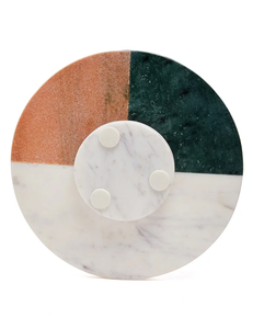 Marble and Brass <b>Lazy</b> <b>Susan</b> Dining Table with <b>Lazy</b> <b>Susan</b> Top Luxury Dining Tables for Fish Brass Design Piece - Product Image 6