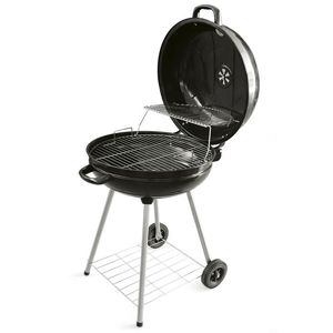 Barbecue Portatile Moderno in Acciaio BestBQ, Compatto e Senza Fumo con Ruote e Coperchio, 57x90 cm, per Feste e Uso Domestico - Product Image 1