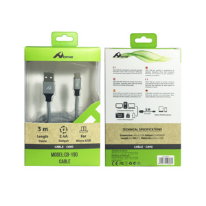 65W PD3.0 2M Cable tejido CB-287 Tipo-C a Tipo-C Cable de carga rápida 3A para impresoras de teléfonos celulares 0,3 M 3M Longitudes disponibles - Product Image 1