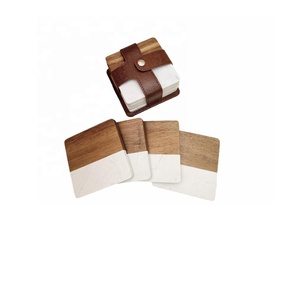 Posavasos redondo de diseño moderno de mármol y madera para café, bebida, té, posavasos para mesa de comedor, escritorio, posavasos moderno para decoración del hogar - Product Image 5