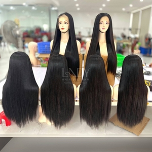 Bonne qualité belles perruques vrais cheveux humains 100% vietnamien cheveux humains os droit personnaliser couleur frontale perruque 2025 - Product Image 1