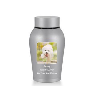 Urnas personalizadas para cenizas humanas Mini para cenizas Hombre Mujer Foto Urnas de tamaño personalizado Urna de cremación de acero inoxidable Gris mate - Product Image 1
