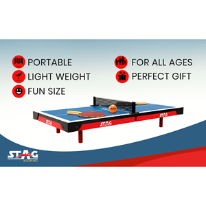 Ensemble de tennis de table pliable Stag Iconic Super Mini, table en plastique et MDF de 25 mm avec surface durable pour une utilisation à la maison et en extérieur - Product Image 5