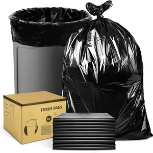 Atacado Personalizado Grande Saco De Lixo De Plástico Preto Em Rolo Sacos De Lixo Doméstico 13 30 33 40 Galão Saco De Lixo com Caixa