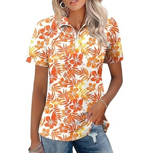 Vêtements d'été Prêt à expédier Produit Polo Golf T-shirt Teinture dégradée Couleurs Femmes Polo Sports Golf Tees Chemises Respirantes - Product Image 3