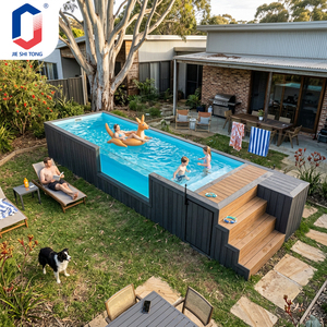 สระว่ายน้ำไฟเบอร์กลาสแบบตั้งพื้นพร้อมอุปกรณ์ครบชุดสำหรับสวนกลางแจ้ง สนามหลังบ้าน และรีสอร์ท - Product Image 6