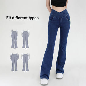Wholesale Bootcut Trousers Skinny Flare Pants High <b>Waist</b> Pants Pour Femmes Custom Denim <b>Jeans</b> Para Mujer for <b>Women</b> - Product Image 2