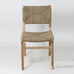 Sillón Moderno de Ratán Natural con Estructura de Madera de Caoba, Tejido Plano Lasio, Duradero y Ecológico, para Exteriores, Cafeterías y Salas de Estar - Product Image 5