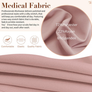 Meilleurs ensembles d'uniformes médicaux en polyester, rayonne et élasthanne pour femmes, taille unique, pantalon de jogging, manches courtes, uniformes médicaux, MOQ 2 pièces - Product Image 2