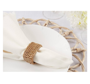 Rond de serviette de luxe Décoration de table et accessoires Vaisselle Rond de serviette en rotin personnalisé à des prix abordables - Product Image 2