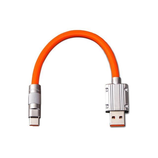 0.25m 0.8ft  Durable Soft Silicone Material Lightweight and Portable USB a to USB C Charging Cable