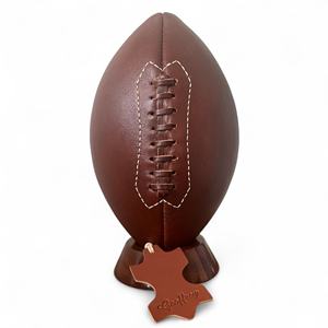 Geoffrey's Fait à la main Tan Vintage Retro Classic Taille 7 Football américain 100% Cuir de vache avec base en bois - Product Image 2