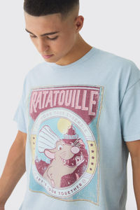 Camiseta con estampado de licencia de lavado de Ratatouille de gran tamaño para hombre personalizada OEM 2025 ODM transpirable fabricada en Pakistán - Product Image 3