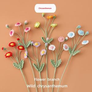 Bouquet de marguerites multi-têtes au crochet, dégradé de couleurs unies, pour décoration intérieure et photographie de mariage - Product Image 1