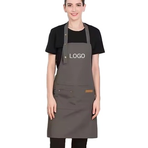Venta al por mayor, delantales de chef lisos con 2 bolsillos, Impresión de logotipo personalizado disponible para restaurantes, cocinas y pintura, tela de poliéster - Product Image 2