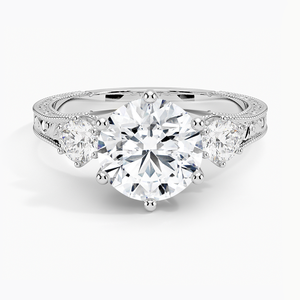 Anillo de compromiso de joyería personalizada fina de oro blanco de 14K con diamantes cultivados en laboratorio VVS de corte redondo más vendidos para regalos de mujer - Product Image 1