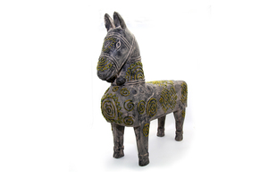 Meilleure qualité Vietnam vente en gros bon prix petit cheval en bois fait à la main motif Brocade Mong - Product Image 3