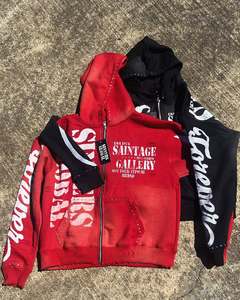Sudaderas con Capucha Unisex de Invierno con Cremallera, Personalizadas al por Mayor, de Spandex/Algodón, con Diseño Impreso, Servicio OEM, Estilo Urbano Holgado - Product Image 6