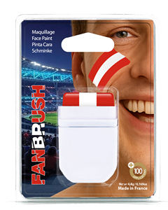 Peinture faciale Fanbrush Football Autriche 2026 en gros pour distributeurs Fabriquée en France 48 pays Couleurs et logos personnalisés - Product Image 1