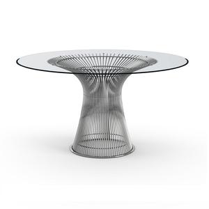 Style moderne contemporain Table basse ronde en verre avec base argentée et latérale en métal Table basse décorative pour meubles de salon - Product Image 1