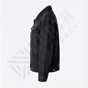 Veste en jean de haute qualité pour homme pour l'hiver, style ajusté lavable, col à boutons, poches chauffe-mains, best-seller - Product Image 3