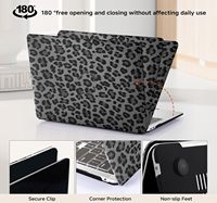 Housse pour MacBook en cuir PU imperméable Leopard pour MacBook Air Pro 13 14 15 16 pouces