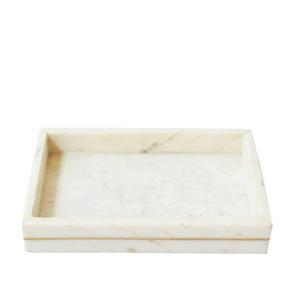 Plateau de service en marbre blanc de qualité supérieure avec incrustation en laiton pour arrangement de bougies et pièce maîtresse disponible en vrac - Product Image 1