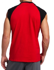 Nouveau design bicolore col ras du cou vêtements de sport maillot de corps en coton sans manches ajusté hommes débardeur pour hommes - Product Image 5