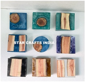 New Design Best Epoxy Resin Acacia Wood <b>Coaster</b> Handmade Wooden Drink <b>Tea</b> <b>Coaster</b> From India by Quality Handicrafts - Product Image 3