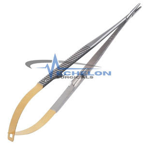 Porte-aiguilles TC Castroviejo 8 pouces, inserts en carbure, pointes dentelées, poignée de verrouillage, instruments de microchirurgie par ECHELON SURGICALS - Product Image 2
