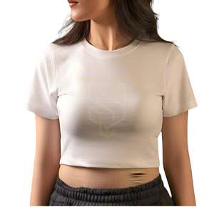 T-shirt pour femme de qualité supérieure en gros, col rond, logo personnalisé, t-shirt bébé personnalisé, design de couleur personnalisé - Product Image 1