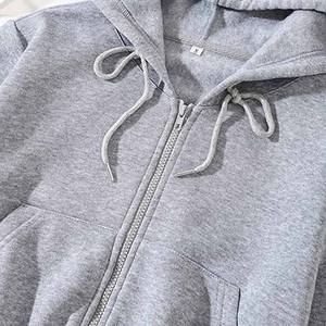 Sweats à capuche courts personnalisés Pullover lourd à manches longues respirant sweats à capuche pour femmes - Product Image 4