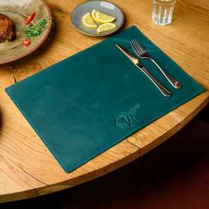 Alfombrilla de mesa de cuero genuino de calidad superior para mesa de comedor de restaurante almohadilla lavable impermeable - Product Image 1
