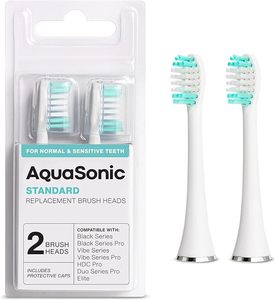 AquaSonic 2-Pack Standard Replacement Brush <b>Heads</b> for Normal & Sensitive Teeth <b>Electric</b> <b>Toothbrushes</b> Black - Product Image 2