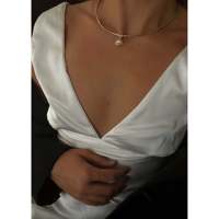 Collier unisexe tendance en alliage de zinc plaqué or massif 14 carats, épaisseur 2,5 mm, longueur 16,18 cm, poids 17,4 g, maillons courbés en forme de cœur