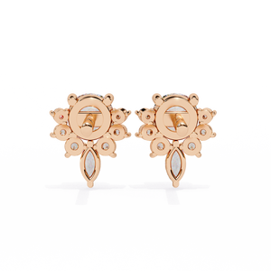 Boucles d'oreilles uniques en or 18 carats avec diamant de laboratoire, boucles d'oreilles de qualité supérieure - Product Image 2