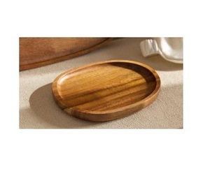 Assiette et vaisselle en bois fruits pour fête de mariage avec vaisselle taille différente et couleur bois naturel - Product Image 1