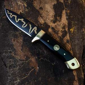 Handmade 8-Inch Damascus <b>Steel</b> Hunting Knife Micarta Handle 3-Year Warranty-OEM/ODM Customizable <b>Coated</b> D2 <b>Steel</b> deal Gift - Product Image 4