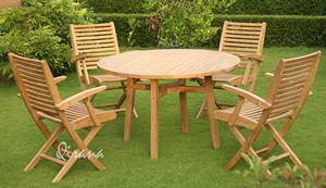 Table basse ronde Ascot de style moderne de 120 cm en teck pour la maison et l'extérieur pour les appartements Grand Hotels Gardens Restaurants - Product Image 2