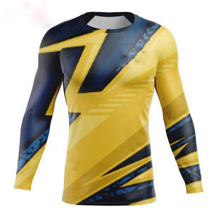 Rashguard de compression en spandex respirant à manches longues pour homme, de qualité supérieure, tendance, avec logo frontal imprimé par sublimation - Product Image 6