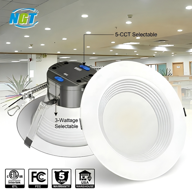 NGT 13W - 40W Modern Downlights Led Recessed Ceiling Lights 5CCT Tunable Down Lights for Living Room Round ultra Slim Lamp ETL