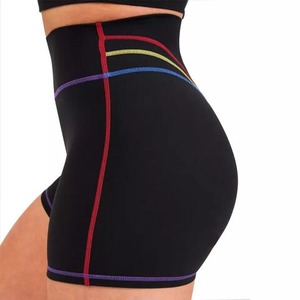 Pantalones cortos de ciclismo personalizados para mujer, pantalones cortos negros de cintura alta para yoga y motorista, pantalones cortos para mujer, mallas para mujer - Product Image 1