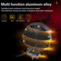 Lampu Sorot Spot Flood Combo Bulat 5 Inch 58W Amber Yellow LED Offroad Lampu LED Mengemudi Lampu Kerja untuk Truk Pikap UTV 4x4 Mobil