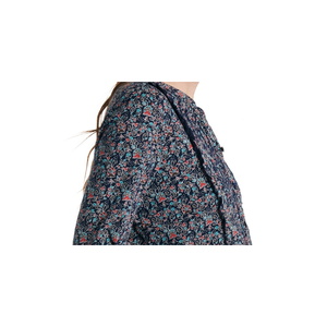 Top da donna Lucky Brand blu navy con bottoni floreali piccoli, top per il tempo libero - Product Image 2