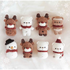 Handmade Knitted Wool Snowman Ornaments Vietnam | Felt Yarn <b>Christmas</b> Decorations for Cozy Festive Home Decor - Product Image 2